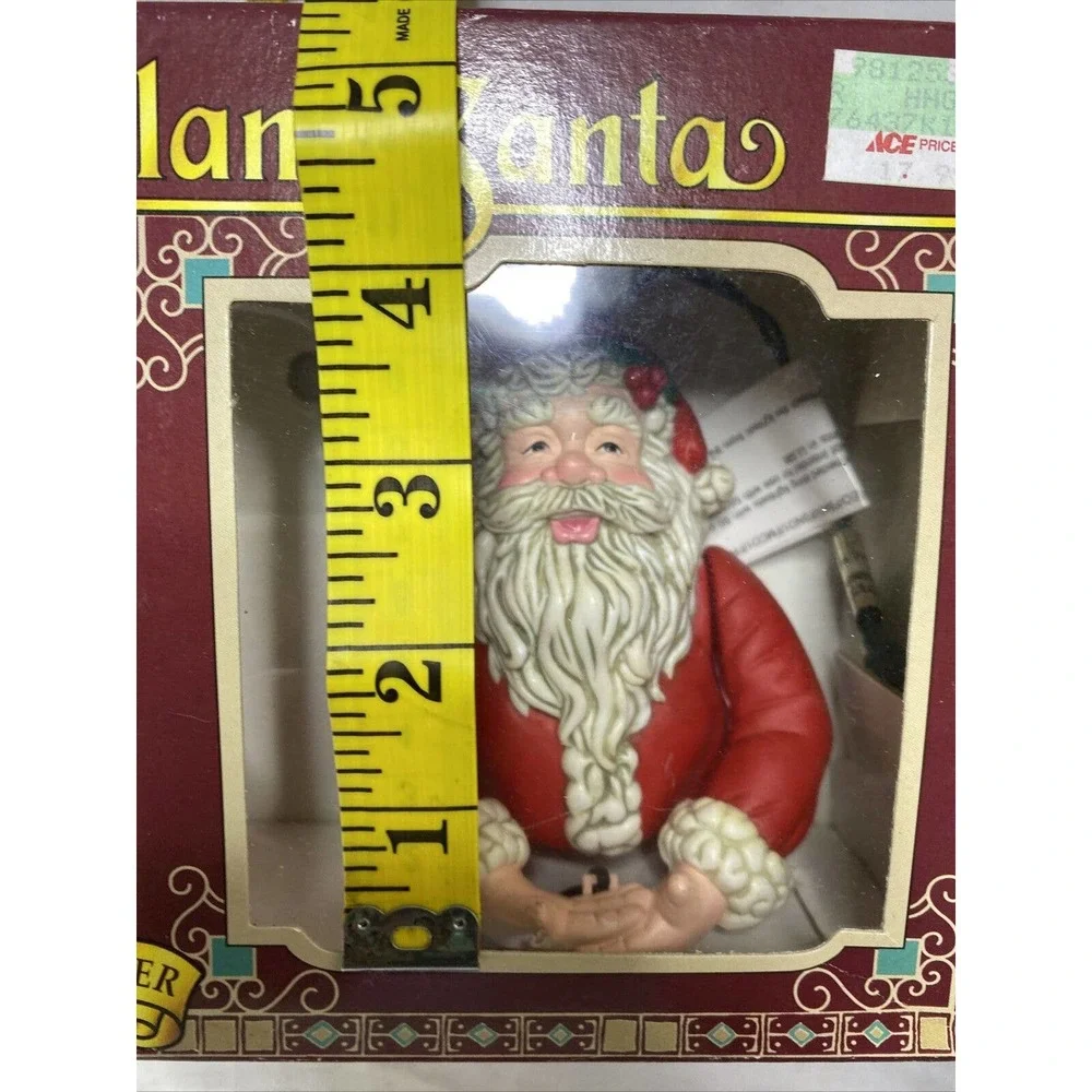NOS Vintage Enchanted Garland Santa Animated Hanger Christmas Holiday Red In Box